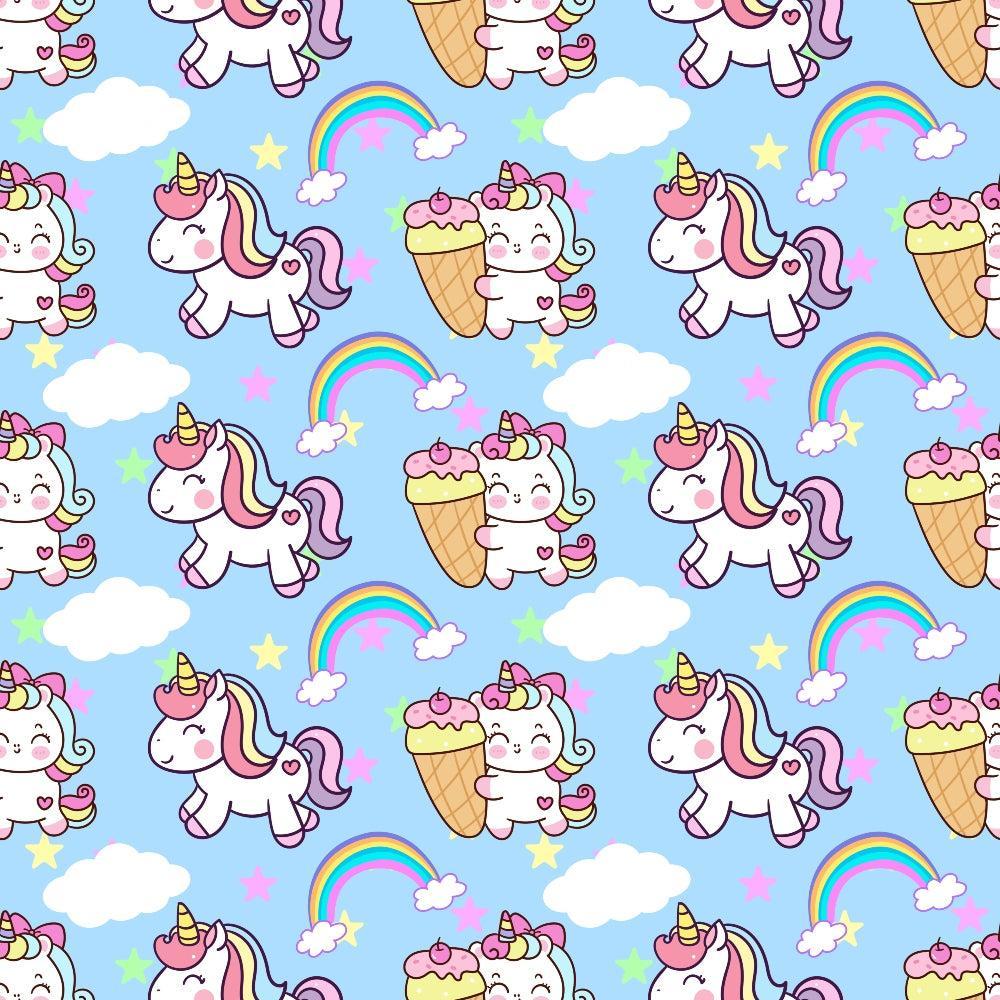 Cartoon Unicorns Pattern 5 Quilting Cotton Fabric