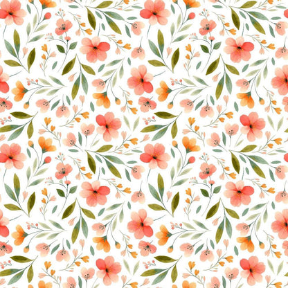Bloom Time Blooms White Quilting Cotton Fabric