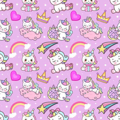 Cartoon Unicorns Pattern 6 Quilting Cotton Fabric