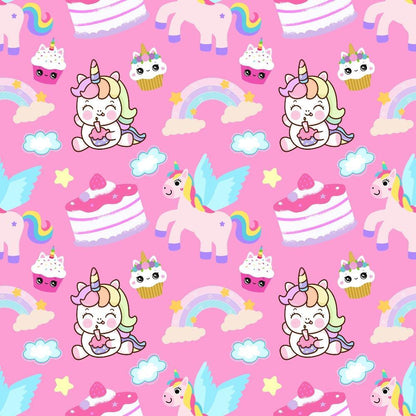 Cartoon Unicorns Pattern 7 Quilting Cotton Fabric