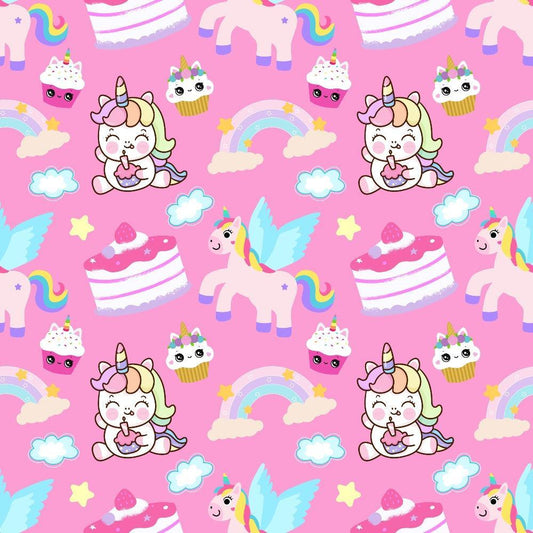 Cartoon Unicorns Pattern 7 Quilting Cotton Fabric