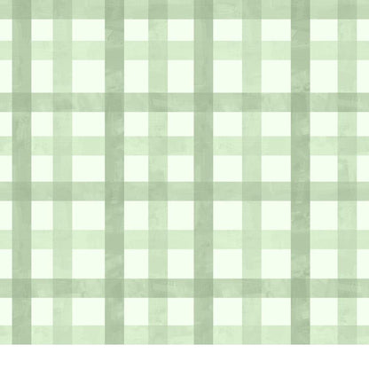 Bloom Time Blush Green Check Quilting Cotton Fabric
