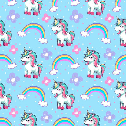 Cartoon Unicorns Pattern 8 Quilting Cotton Fabric