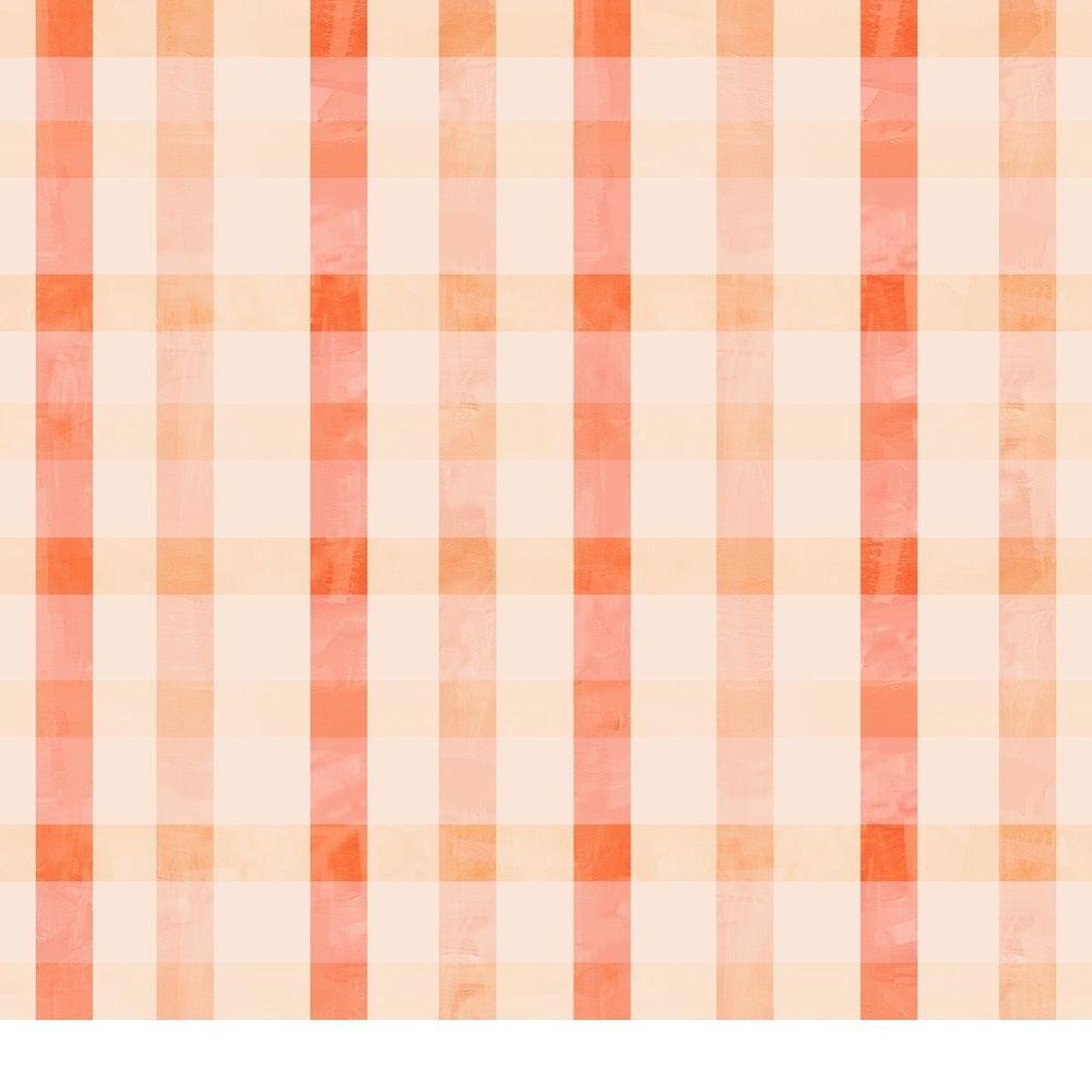 Bloom Time Blush Peach Check Quilting Cotton Fabric