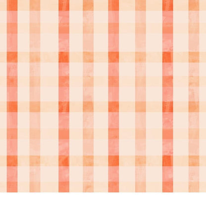 Bloom Time Blush Peach Check Quilting Cotton Fabric