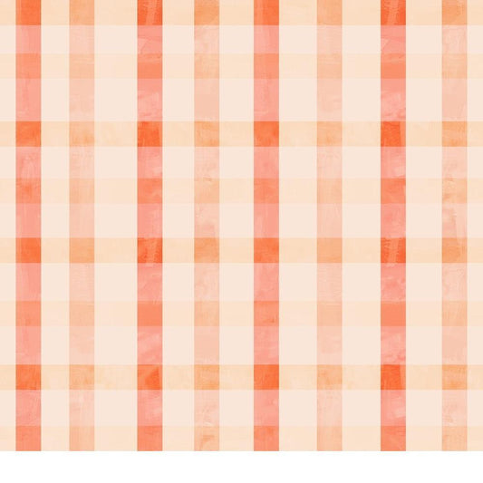 Bloom Time Blush Peach Check Quilting Cotton Fabric