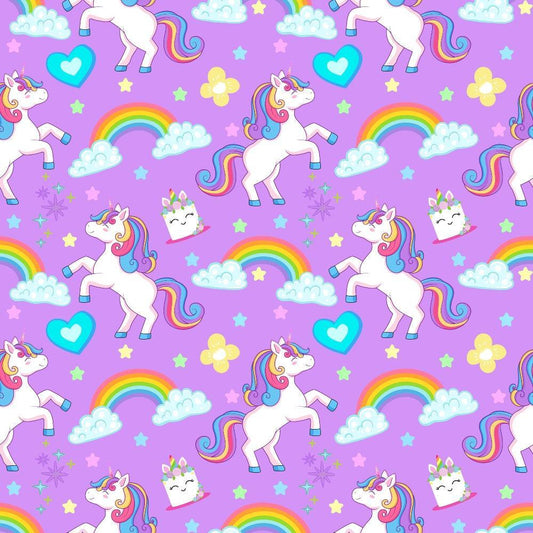 Cartoon Unicorns Pattern 9 Quilting Cotton Fabric