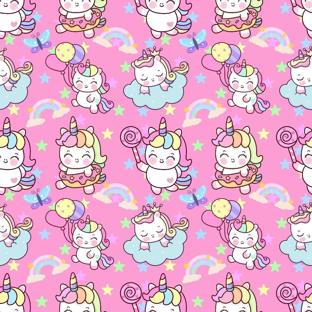 Cartoon Unicorns Pattern 10 Quilting Cotton Fabric