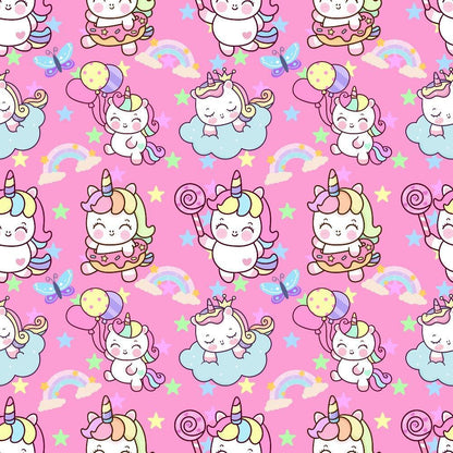 Cartoon Unicorns Pattern 10 Quilting Cotton Fabric
