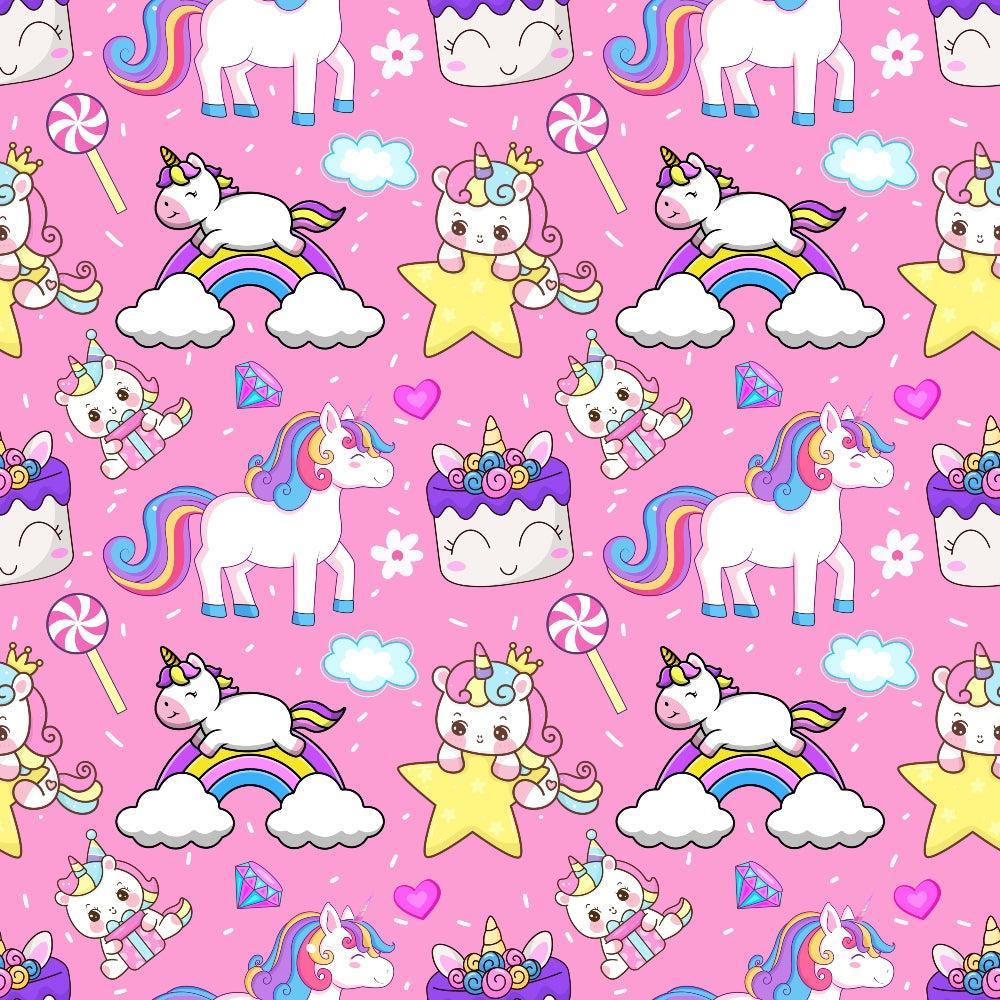 Cartoon Unicorns Pattern 12 Quilting Cotton Fabric