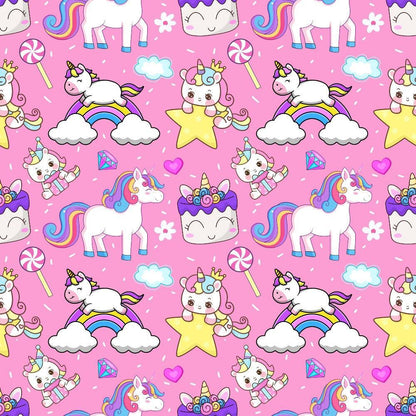 Cartoon Unicorns Pattern 12 Quilting Cotton Fabric