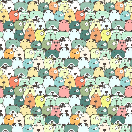 Cute Dogs Pattern 11 Quilting Cotton Fabric