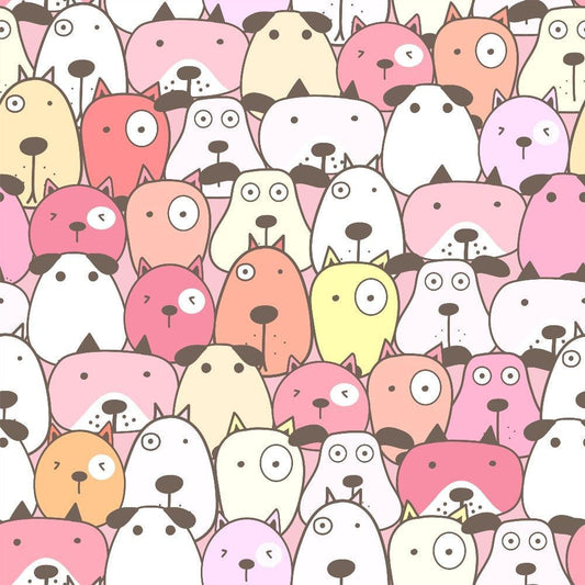 Cute Dogs Pattern 12 Quilting Cotton Fabric