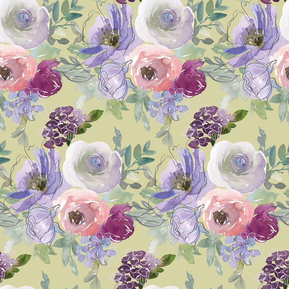 Watercolor Floral Art Pattern 3 Quilting Cotton Fabric