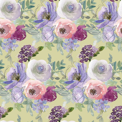 Watercolor Floral Art Pattern 3 Quilting Cotton Fabric