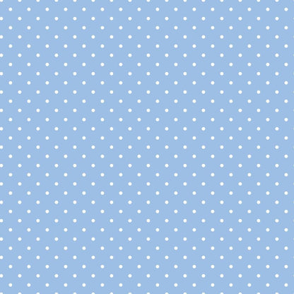 Periwinkle Dreams White Polka Dots Quilting Cotton Fabric