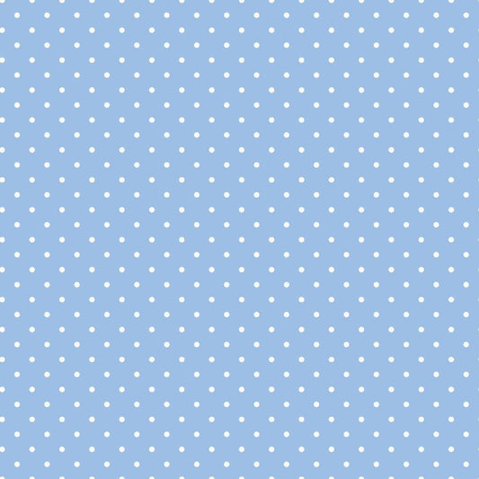Periwinkle Dreams White Polka Dots Quilting Cotton Fabric
