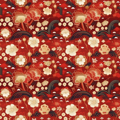 Chinese Lunar Lantern Lights Pattern 1 Quilting Cotton Fabric