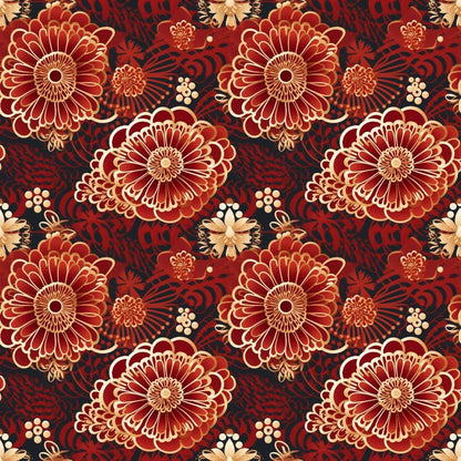 Chinese Lunar Lantern Lights Pattern 4 Quilting Cotton Fabric