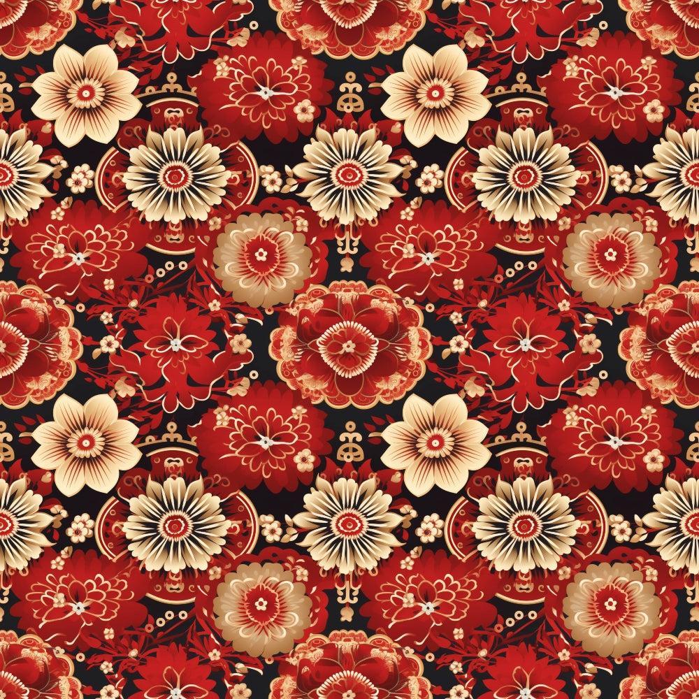 Chinese Lunar Lantern Lights Pattern 5 Quilting Cotton Fabric