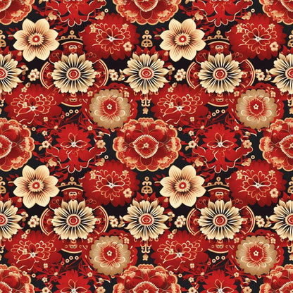Chinese Lunar Lantern Lights Pattern 5 Quilting Cotton Fabric