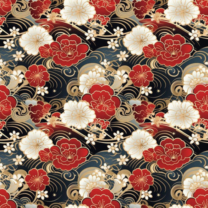 Chinese Lunar Lantern Lights Pattern 7 Quilting Cotton Fabric