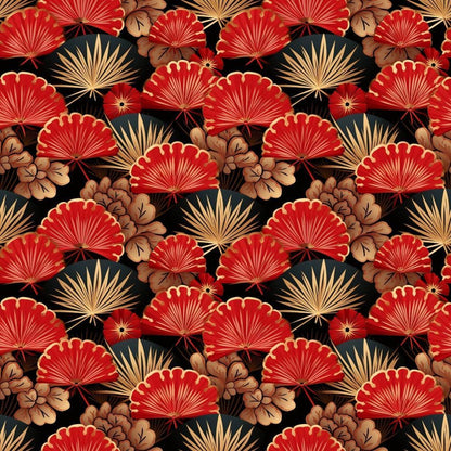 Chinese Lunar Lantern Lights Pattern 8 Quilting Cotton Fabric