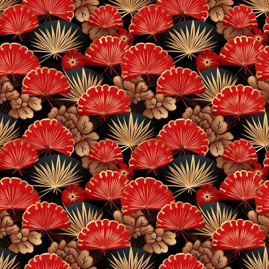 Chinese Lunar Lantern Lights Pattern 8 Quilting Cotton Fabric