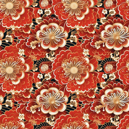 Chinese Lunar Lantern Lights Pattern 9 Quilting Cotton Fabric