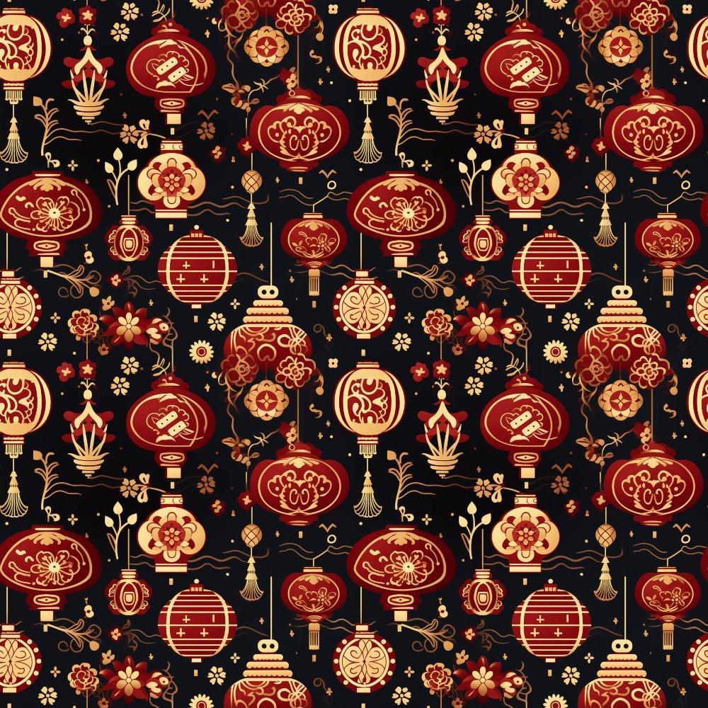 Chinese Lunar Lantern Lights Pattern 11 Quilting Cotton Fabric