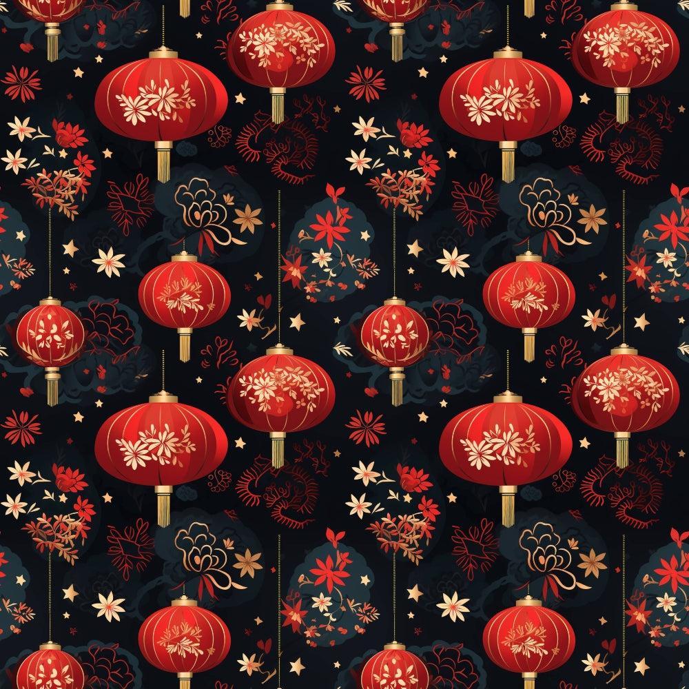 Chinese Lunar Lantern Lights Pattern 12 Quilting Cotton Fabric