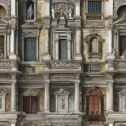 Classical Facade Pattern 3 Quilting Cotton Fabric