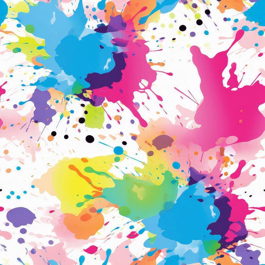 Colorful Paint Splashes Pattern 7 Quilting Cotton Fabric