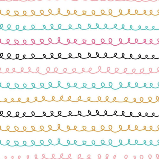 Cute Abstract Doodles Pattern 11 Quilting Cotton Fabric