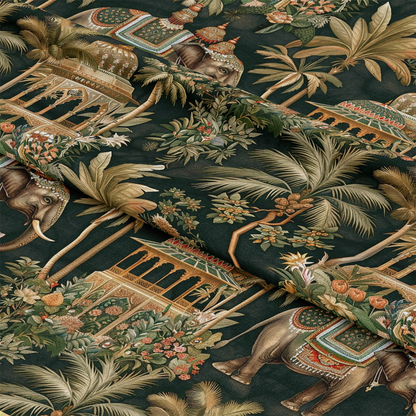 Ananyas Elephant Elegance Pattern 6 Quilting Cotton Fabric