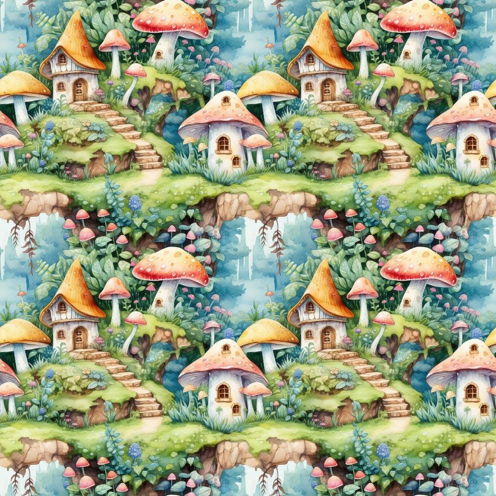 Fairy Houses Pattern 1 Quilting Cotton Fabric