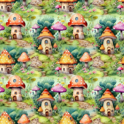 Fairy Houses Pattern 2 Quilting Cotton Fabric