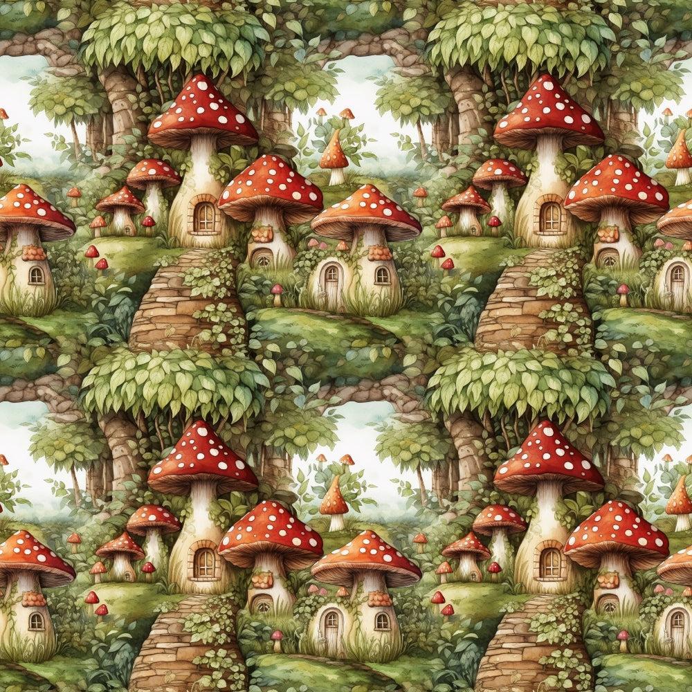Fairy Houses Pattern 4 Quilting Cotton Fabric