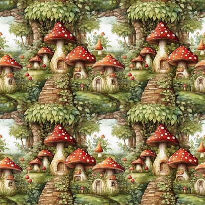 Fairy Houses Pattern 4 Quilting Cotton Fabric
