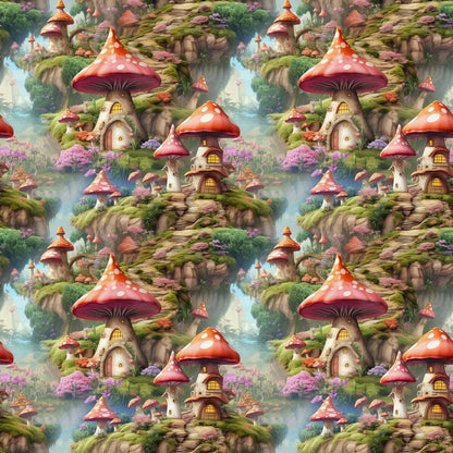 Fairy Houses Pattern 5 Quilting Cotton Fabric