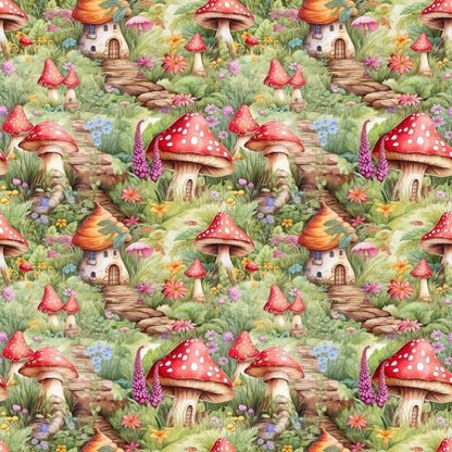 Fairy Houses Pattern 7 Quilting Cotton Fabric