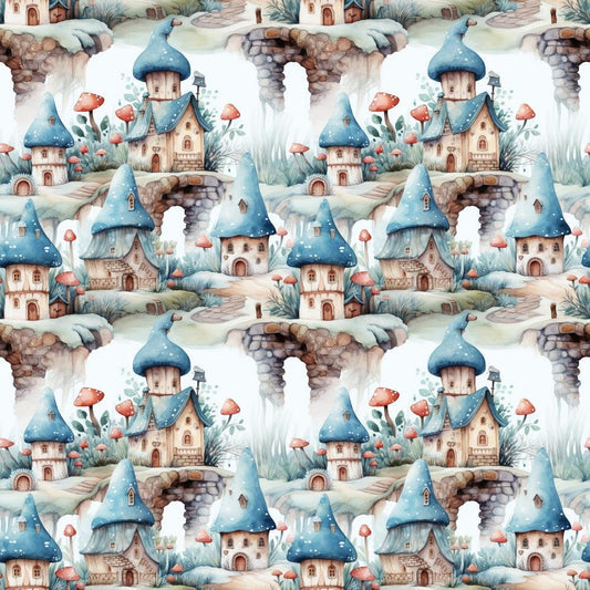 Fairy Houses Pattern 9 Quilting Cotton Fabric