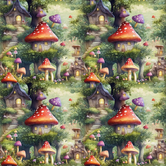 Fairy Houses Pattern 12 Quilting Cotton Fabric