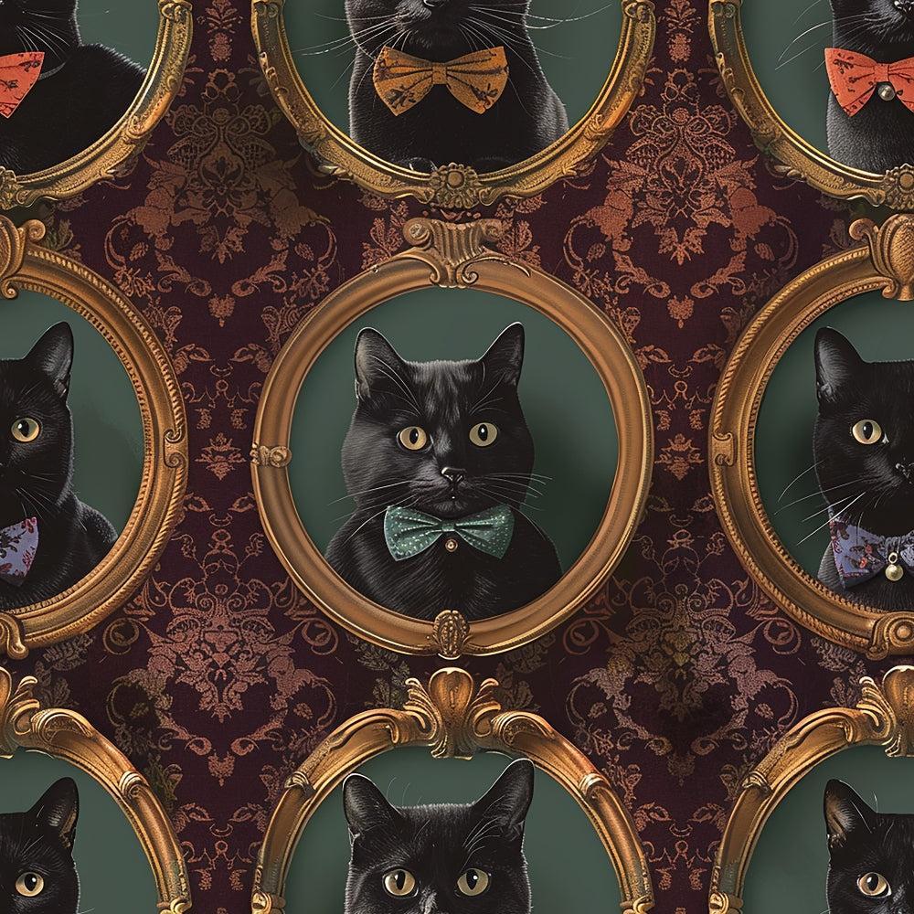 Fancy Feline Portraits Pattern 10 Quilting Cotton Fabric