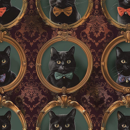 Fancy Feline Portraits Pattern 10 Quilting Cotton Fabric
