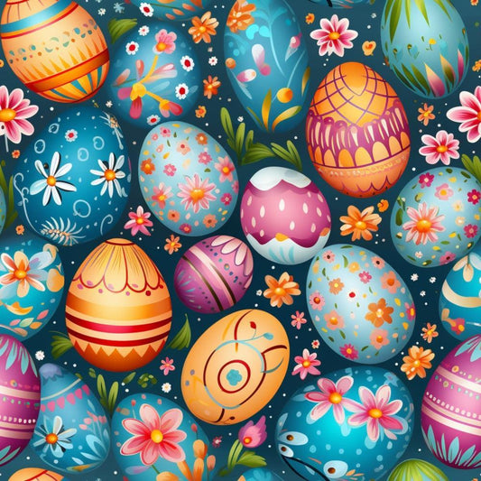 Easter Eggs Pattern 3 Quilting Cotton Fabric
