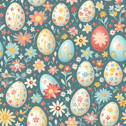 Easter Eggs Pattern 16 Quilting Cotton Fabric