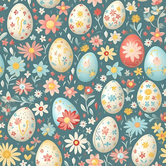 Easter Eggs Pattern 16 Quilting Cotton Fabric