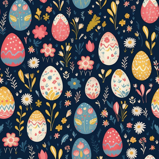 Easter Eggs Pattern 17 Quilting Cotton Fabric