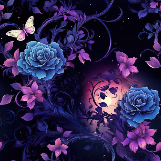 Midnight Garden Pattern 1 Quilting Cotton Fabric
